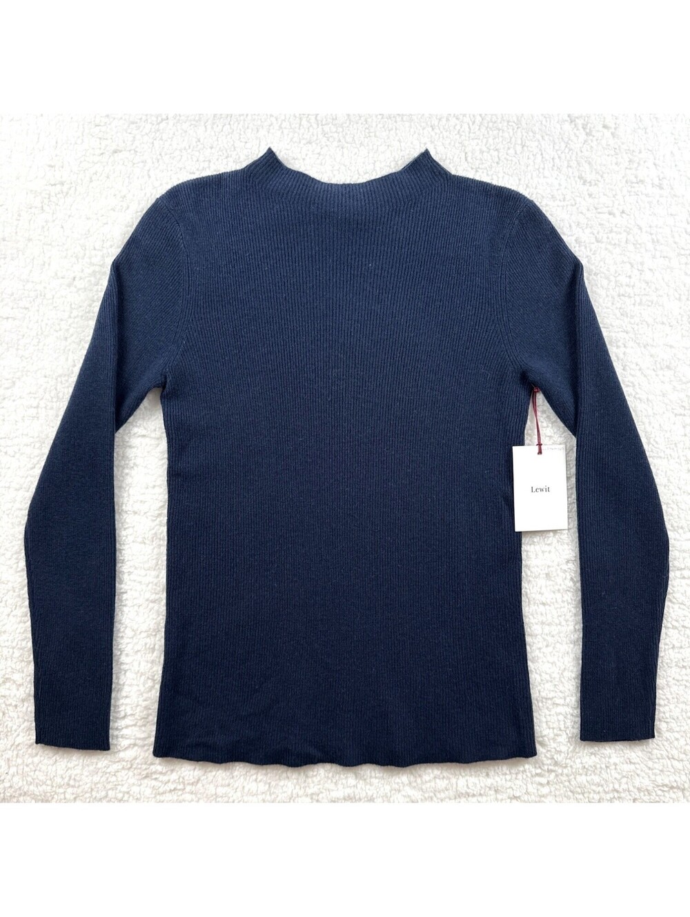 NEW Lewit Navy Twist Keyhole Detail Ribbed Sweater XXL